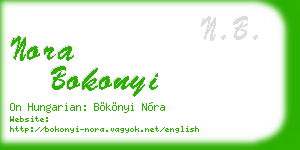 nora bokonyi business card